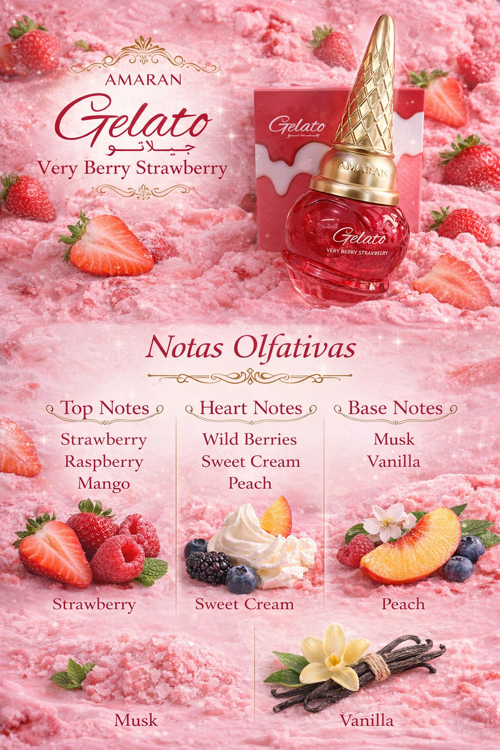 Gelato very berry strawberry de amaran